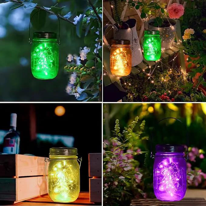 Mason Jar Solar Lights 10 Pack 30 LED Outdoor Solar Firefly Lights, Solar Fairy String Lids Lights,Waterproof Mason Solar Lights with Hangers for Regular Mouth Jars Christmas Gifts(Jars Not Included) by GreenHaven Gardens