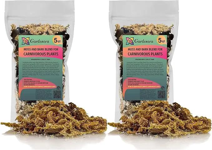 Premium Sphagnum Moss, Perlite and New Zealand Pine Bark Blend for Carnivorous Plants - 10 Quart - Perfect for Venus Fly Traps, Pitcher Plants, Sarracenia, Butterworts, and Sundews by GARDENERA by GreenHaven Gardens