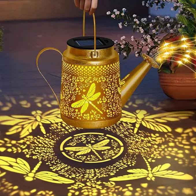 Dragonfly Solar Watering Can Lights, Outdoor Waterproof Garden Lantern with Shepherd Hook, Solar Garden Decor for Yard Outdoor Landscape Pathway Porch Patio, Garden Gift for Women Mom Grandma by GreenHaven Gardens
