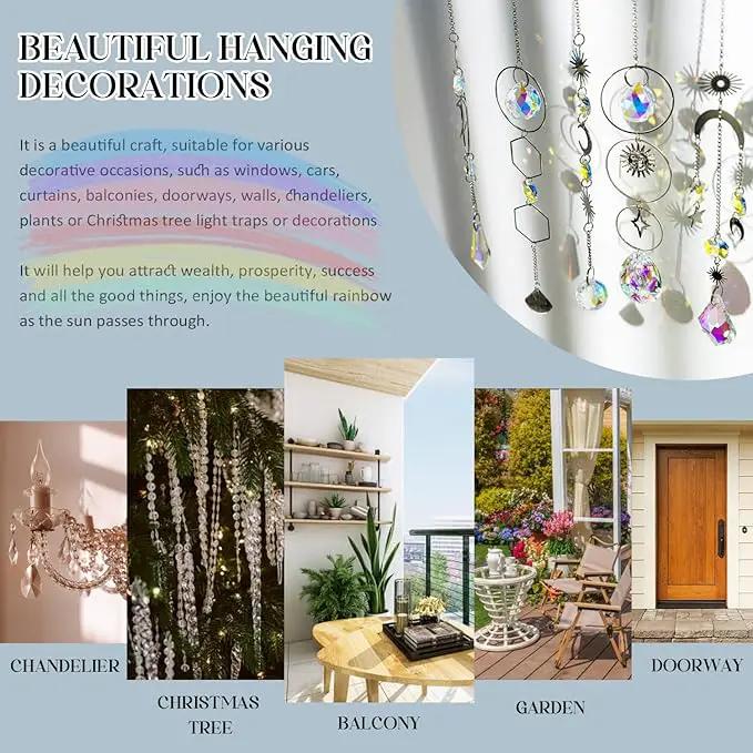 H&D HYALINE & DORA DIY Crystal Suncatcher Assembly Craft Kits for Adults 215pcs Rainbow Prisms Beads Pendant Crystal Window Sun Catchers Hanging Ornament Indoor Outdoor Decor, Silver by GreenHaven Gardens