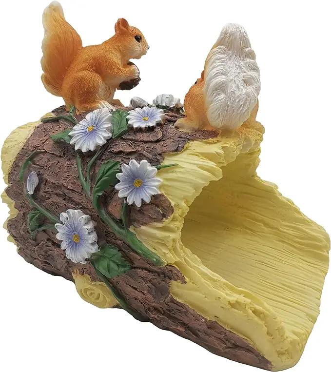 Squirrel Statues Gutter Downspout Extension Statues Garden Decoration,Resin Statue Outdoor Decor,Animal Downspout Diverter,Decorative Gutter Extension,3"×4" Downspout Extender Diverter Splash Block by GreenHaven Gardens