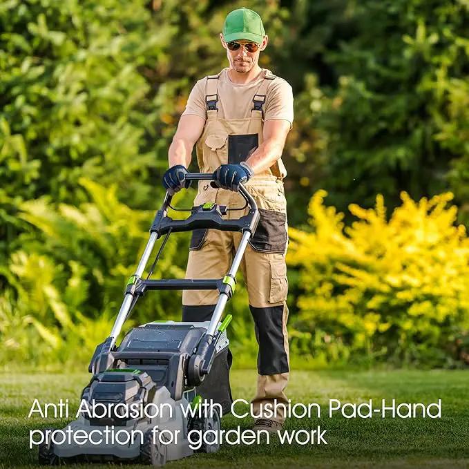 COOLJOB Thorn Proof Garden Gloves with Touchscreen Fingers for Men, Rose Pruning Work Gloves with Palm Cushion for Gardener, Farmer and Landscaper (Navy 1 Pair Small) by GreenHaven Gardens