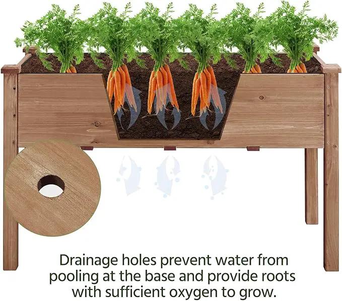 Yaheetech 1pc Raised Garden Bed 48x24x30in Elevated Wooden Horticulture Planter Box with Legs Standing Growing Bed for Gardening/Backyard/Patio/Balcony, Dark Brown by GreenHaven Gardens