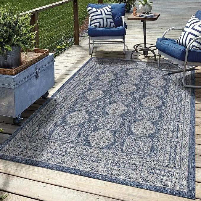 Keen Home Design Terrace Outdoor Area Rug - 4x6 Washable Indoor/Outdoor Rug for Patio, Kitchen, Balcony, Beach, Garden, Deck and Porch, Size: 3'10"x5'7" by GreenHaven Gardens