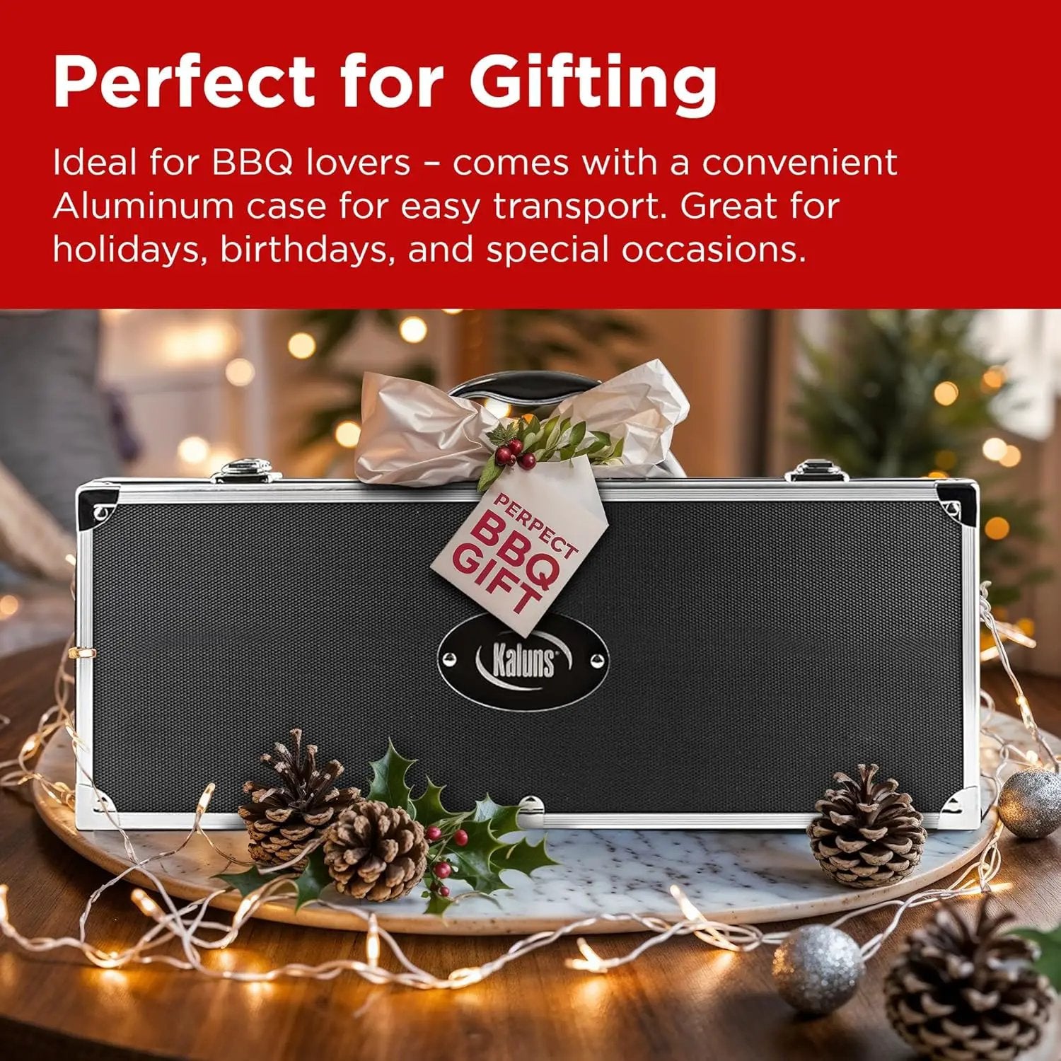 Kaluns Grilling Accessories, Dad Gifts for Christmas Grilling Gifts, Heavy Duty Stainless Steel Grill Set BBQ Grill Accessories for Outdoor Grill with Aluminum Case and Apron, Best Gifts for Men Dad by GreenHaven Gardens
