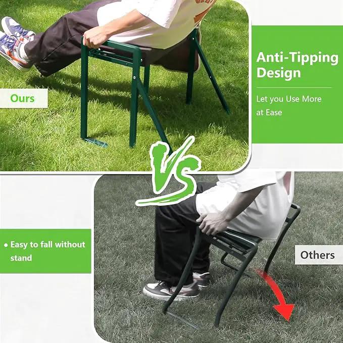 seasky Foldable Garden Kneeling and Seat,Anti-Tipping Garden Stool Widened Thick Soft Kneeling Pad, Heavy Duty Gardening Stool with Garden Tool Bag,Gardening Gift for Women(Without Gloves) by GreenHaven Gardens