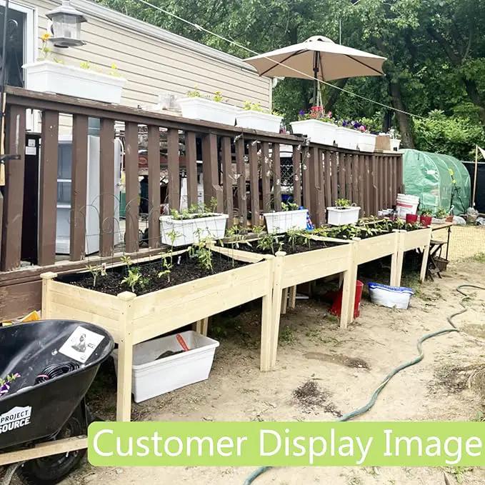 Crownland Outdoor 4 ft Stand-up Raised Garden Bed Wooden Garden Box for Backyard, Vegetables Herbs Flowers Planter, Suitable Elevated by GreenHaven Gardens
