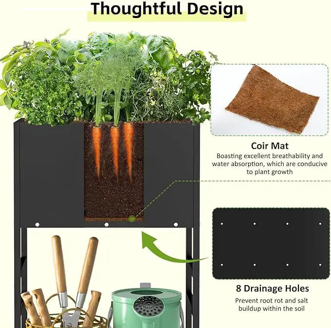 Raised Garden Bed, Raised Planter Box with Legs, Outdoor Metal Elevated Garden Bed, Small Standing Raised Beds Flower Bed for Gardening, Backyard, Balcony, Patio by GreenHaven Gardens