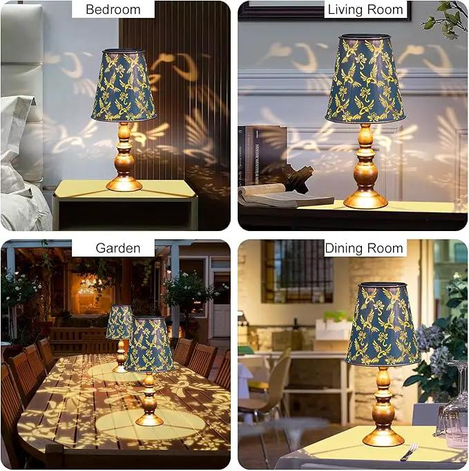 pearlstar Solar Table Lamps Bedside Lamps - Hummingbird Garden Waterproof Cordless Solar Table Lamps for Patio Garden Pathway Yard by GreenHaven Gardens