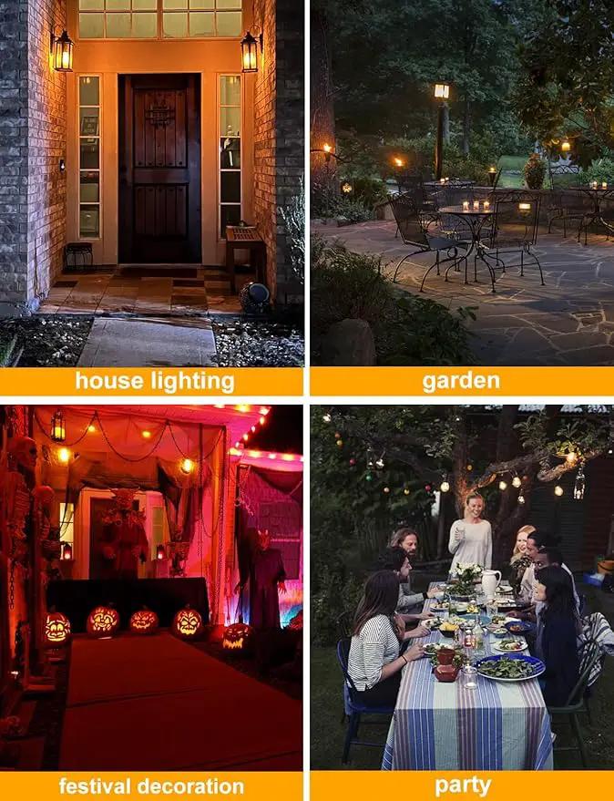 Hompavo 【Upgraded】 LED Flame Light Bulbs, 4 Modes Flickering Light Bulbs with Upside Down Effect, E26/E27 Flame Bulb for Halloween Christmas Party Patio Porch Home Indoor & Outdoor Decorations - 2 by GreenHaven Gardens