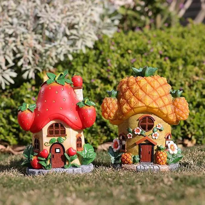 Fairy Houses for Outside-Fairy Garden Accessories Outdoor Decor - with Solar Light for Patio Balcony Yard,Lawn Ornament Perfect Garden Gift by GreenHaven Gardens