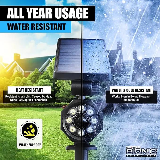 Bell+Howell Bionic Spotlight LED Solar Lights Solar-Powered Spot Light with 25 Feet Motion Sensor Outdoor Waterproof Frost Resistant Yard Outdoor Lighting As Seen On TV (Original, Set of 2) by GreenHaven Gardens