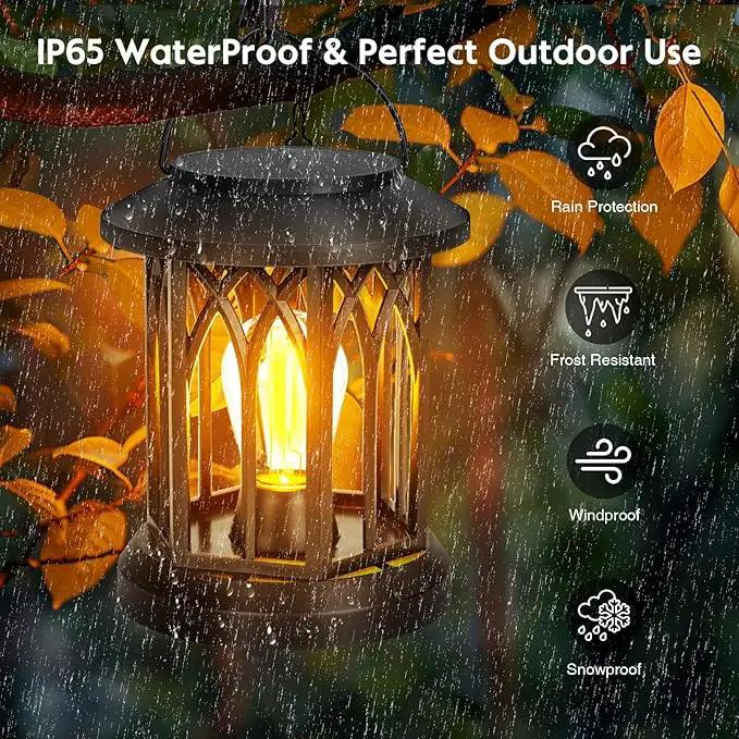Hanging Solar Lanterns Outdoor Waterproof, 4 Pack Outdoor Solar Lantern, Hanging Solar Lights for Outside, Outdoor Solar Lanterns Table Yard Porch Balcony Desk Patio Decor, Solar Powered Lantern by GreenHaven Gardens