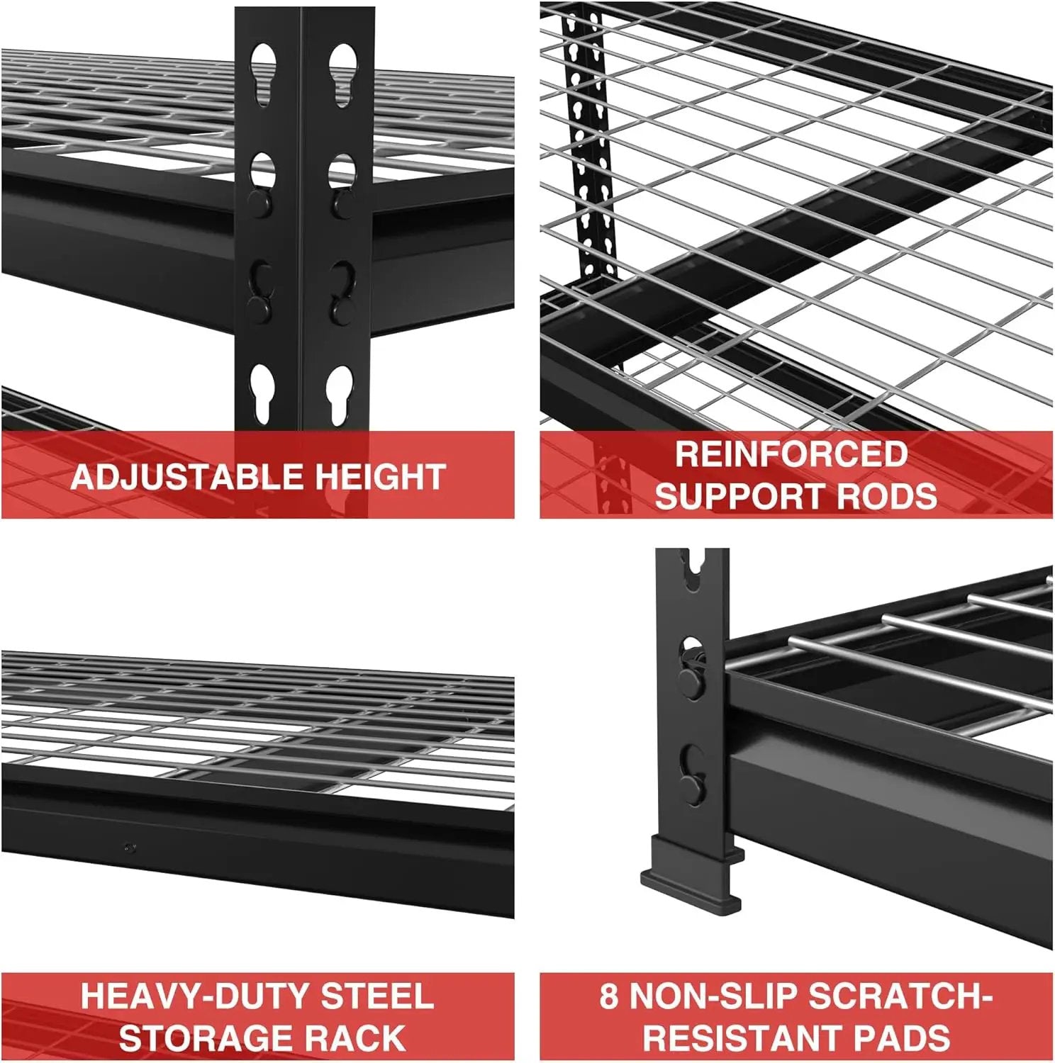 WORKPRO 5-Tier Metal Shelving Unit, 48”W x 24”D x 72”H, Heavy Duty Adjustable Storage Rack, 4000 lbs Load Capacity (Total), for Garage, Basement, Warehouse, 10 Pack by GreenHaven Gardens