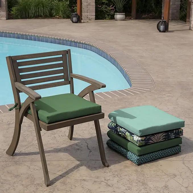 Arden Indoor/Outdoor Seat or Rocking Chair Cushion, 19 x 18, Water Repellent, Rain Proof, Fade Resistant Cushion for Rocking or Dining Chairs Bright Moss Green Leala by GreenHaven Gardens