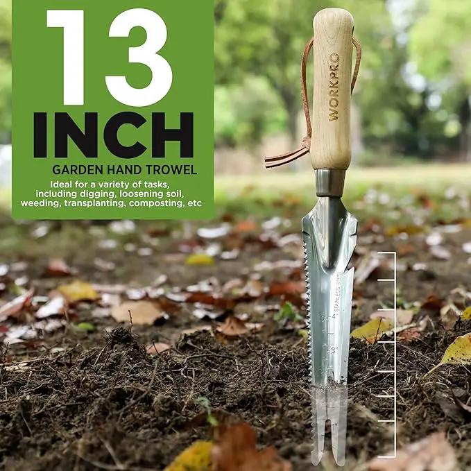 WORKPRO Hand Weeder Puller, 5-in-1 Stainless Steel Garden Trowel with Wooden Handle,Gardening Weeding Tool for Easy Weeder Removal, Planting, Weeding, Flower & Vegetable Care in Garden Lawn Yard by GreenHaven Gardens