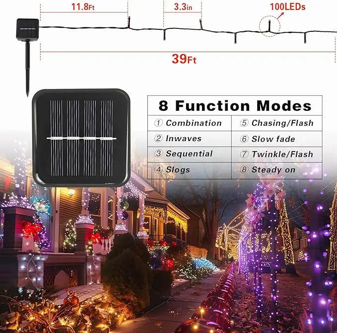 6-Pack Solar String Lights, 600 LED Extra-Long 236Ft Solar Halloween Lights Outdoor Waterproof, 8 Modes Led Halloween Lights for Garden, Patio, Wedding(Purple & Orange) by GreenHaven Gardens
