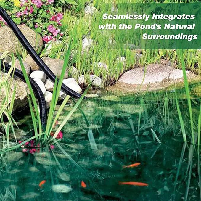 1" Dia. Corrugated Pond Tubing 1-Inch ID, 3.9 FT Length, Black PVC Kinkproof Strong Flex Tubing by GreenHaven Gardens