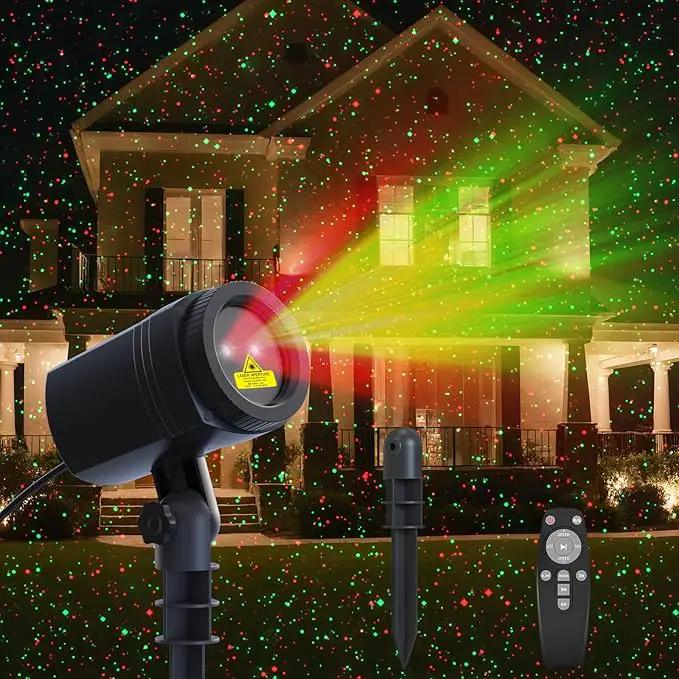 Christmas Projector Lights Outdoor, Firefly Show Decorations, Red and Green Stars Holiday Lights, Waterproof Remote Timer, Garden Indoor Wedding Home Party Gift by GreenHaven Gardens