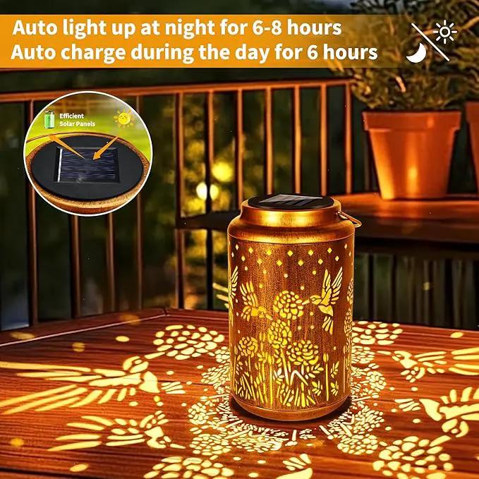 ODEETRONIC 2Pack Hummingbird Solar Lanterns - LED Solar Lantern Lights Outdoor Waterproof, Garden Lantern Lights Birthday Gift for Women, Metal Hummingbird Hanging Lanterns for Garden Yard Patio Decor by GreenHaven Gardens