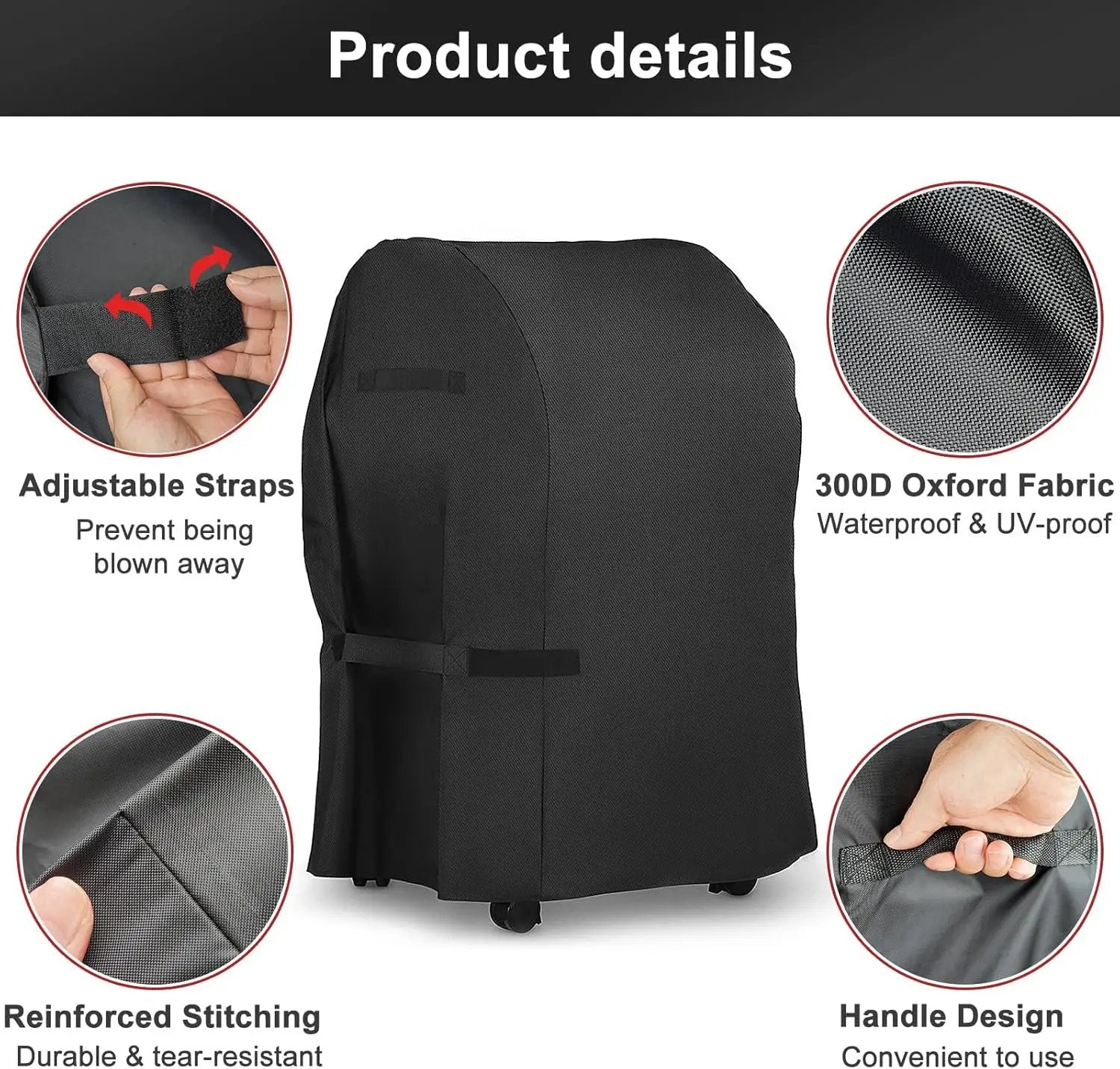 LBTING Grill Cover, 32-inch Heavy Duty 300D Oxford Waterproof Windproof UV Resistant BBQ Gas Grill Cover for Outdoor Barbecue Fit Most Brands Weber, Brinkmann, Char Broil, Holland by GreenHaven Gardens