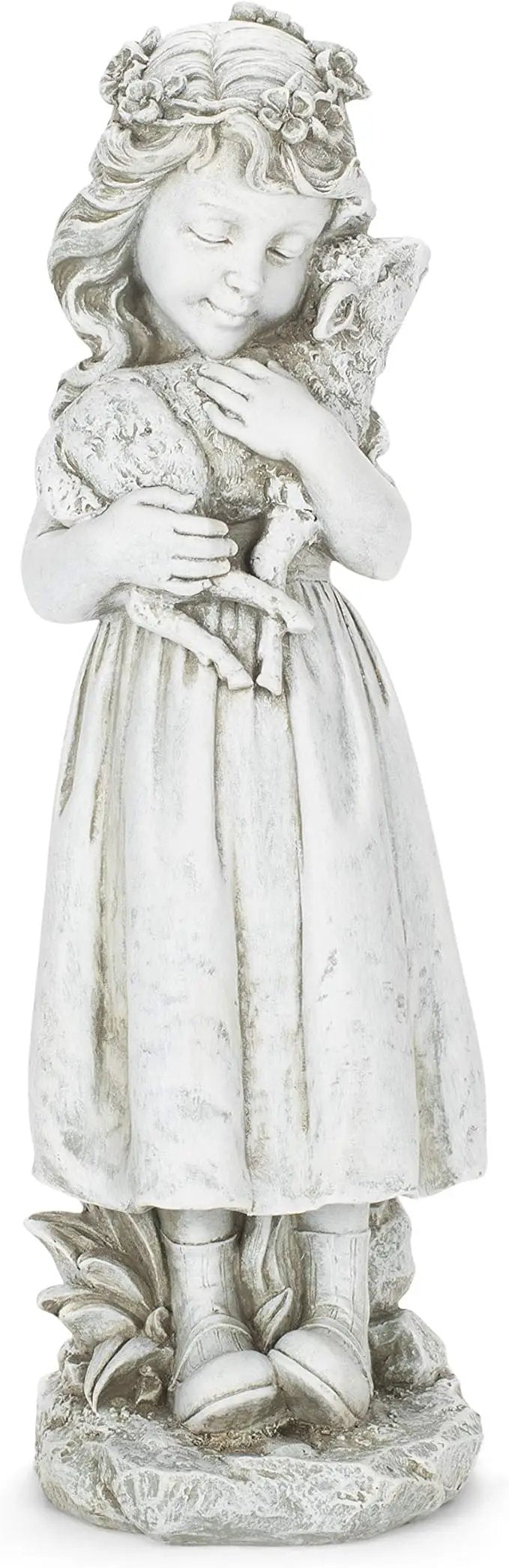 Joseph's Studio by Roman Inc., Girl with Lamb Garden Statue, Garden Collection, Religious Statue, Holy Family, Memorial, Angel, Patron Saint, Garden Décor (5x5x16) by GreenHaven Gardens