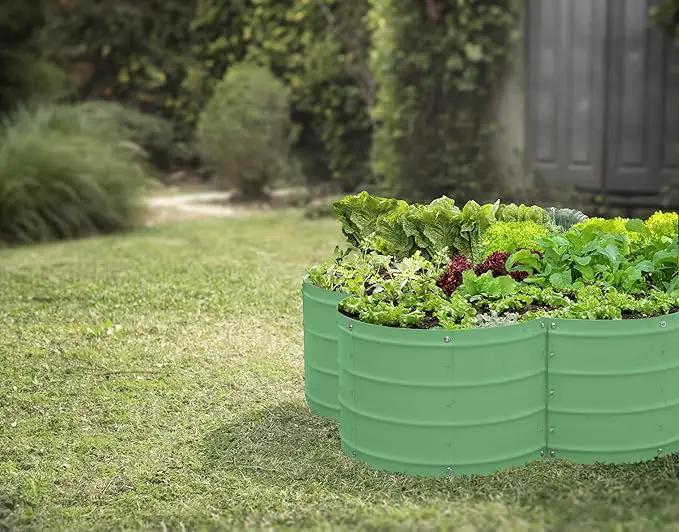 Galvanized Raised Garden Beds Outdoor // 3×3×1 ft Planter Raised Beds for Gardening, Vegetables, Flowers // Large Metal Garden Box (Light Green) // Patented Tool-Free Design by GreenHaven Gardens