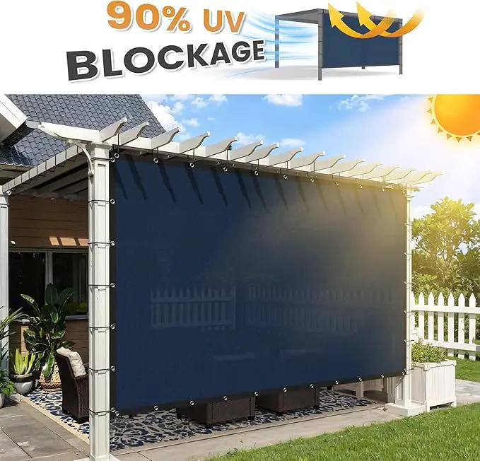 VICLLAX Shade Fabric Sun Shade Cloth with Every 2 FT Grommets for Patio Garden Pergola Cover Canopy 15x18 FT, Dark Blue by GreenHaven Gardens