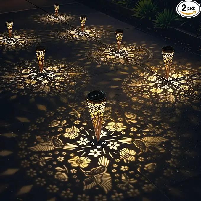 KAIXOXIN Solar Garden Lights, Metal Hummingbird Pathway Lights, Outdoor Landscape Lighting for Patio, Backyard, Walkway (Hummingbird, 2) by GreenHaven Gardens