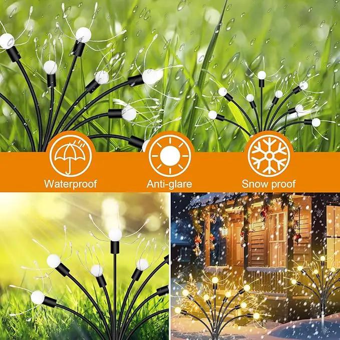 Solar Garden Lights 4 Pack - Outdoor Waterproof Decorative Fairy Lights for Yard, Pathway, Flowerbed, Balcony, Patio & Garden Decor by GreenHaven Gardens