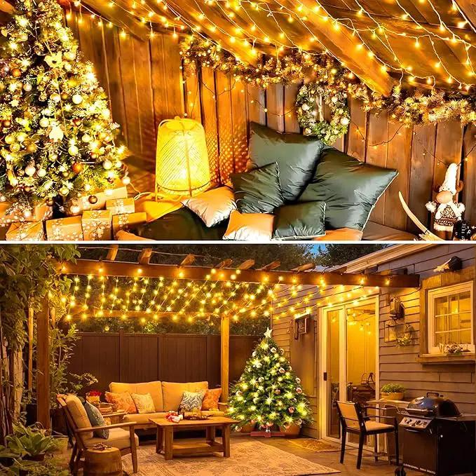 KNONEW Christmas String Lights Indoor Plug in,60FT 180LED Outdoor Waterproof Fairy Lights,8 Lighting Modes,Timer Memory Function for Bedroom Patio Balcony Party (Warm White) by GreenHaven Gardens