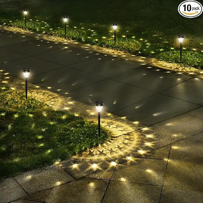 Super Bright Solar Lights Outdoor Waterproof 10 Pack, Dusk to Dawn Up to 12 Hrs Solar Powered Pathway Garden Lights Auto On/Off, LED Landscape Lighting Decorative for Walkway Patio Yard by GreenHaven Gardens