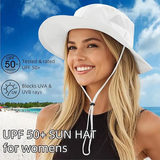 Connectyle Women's UPF 50+ Sun Hat UV Protection Wide Brim Bucket Hat Summer Beach Hats Fishing Hiking Outdoor Safari Hats by GreenHaven Gardens
