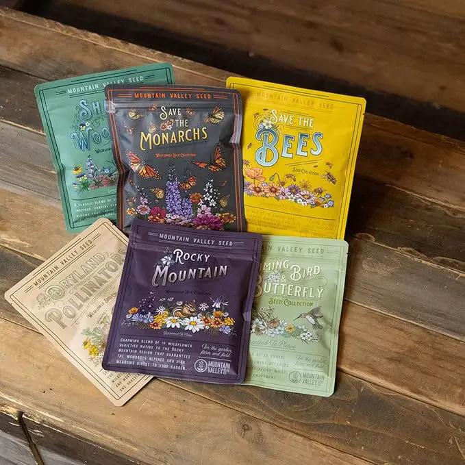 Wildflower Seeds Collection - 500,000+ Bulk Seeds - 6 Different Mixes Including Hummingbird & Butterfly, Save The Monarchs, Save The Bees, Shaded Woodland, Rocky Mountain, & Dryland Pollinator by GreenHaven Gardens