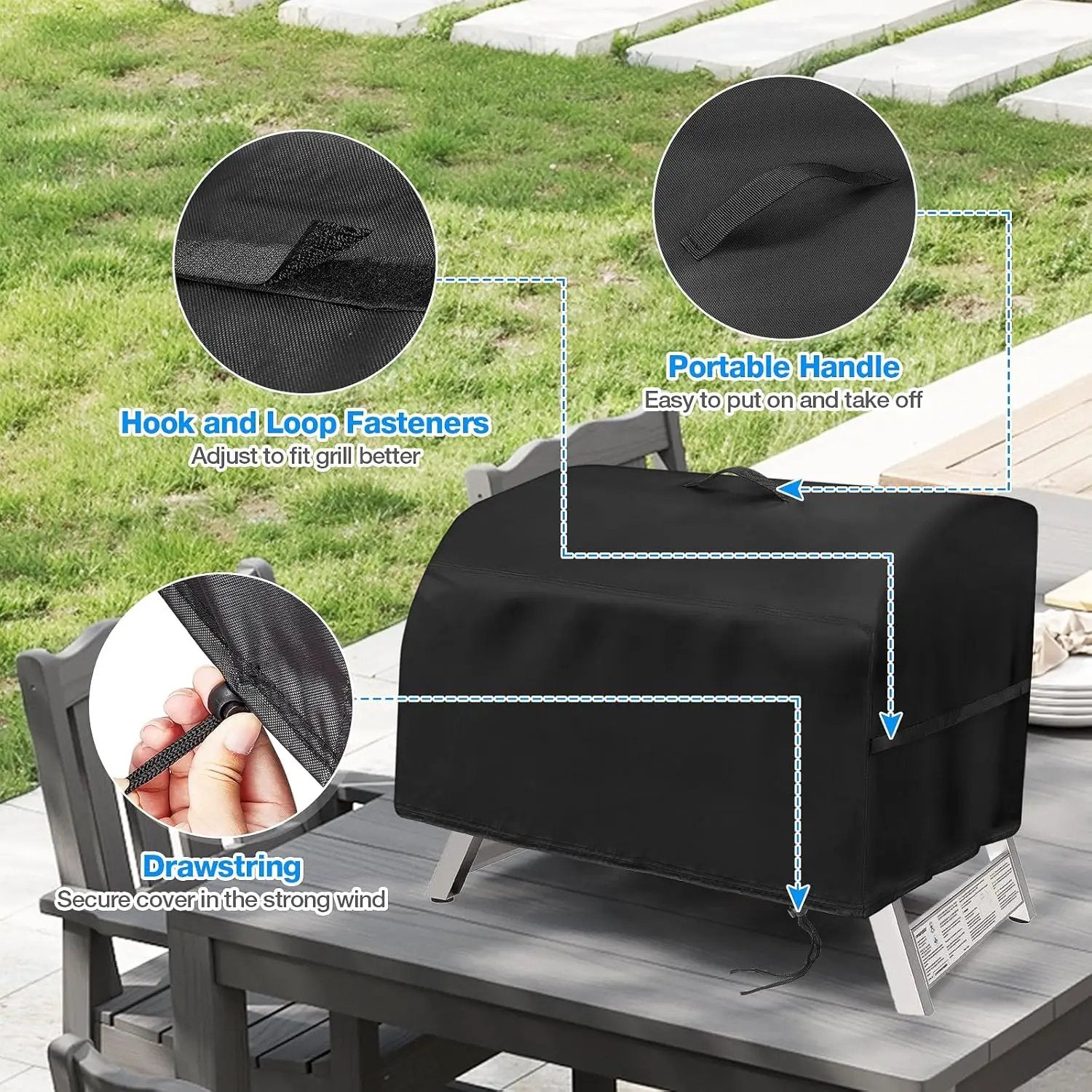 Grill Cover for Hibachi Grill,Outdoor Waterproof Small Tabletop Grill Cover Heavy Duty Camping BBQ Grill Cover - 16 x 11 x 7 Inch by GreenHaven Gardens