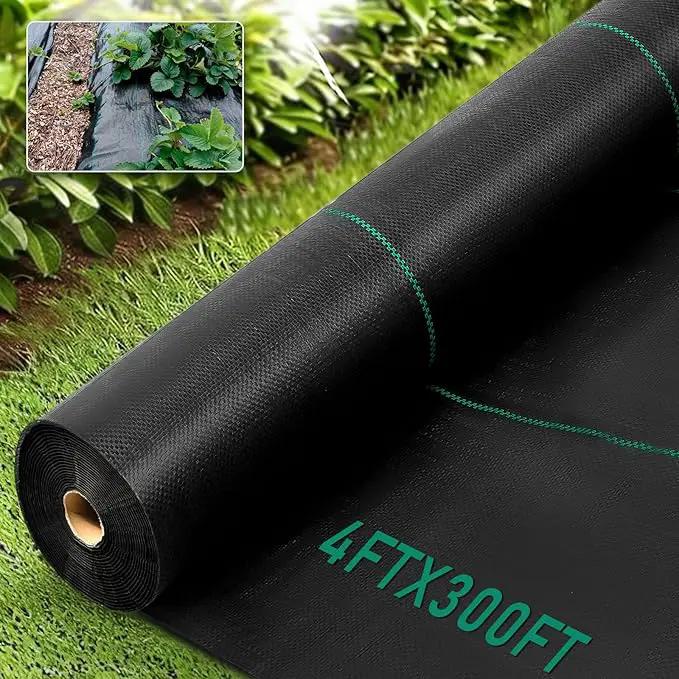 KAKO 4 x 300Ft Weed Barrier Fabric Heavy Duty, Weed Barrier Landscape Fabric, Garden Fabric Weed Barrier, Garden Weed Barrier Fabric Weed Cloth for Garden Fabric, Landscaping Fabric, Driveway Fabric by GreenHaven Gardens