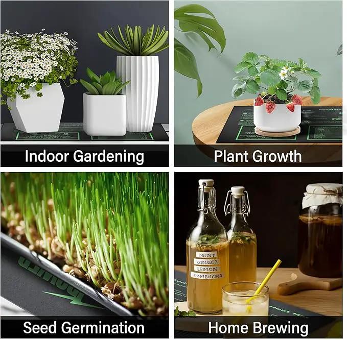 iPower 2-Pack Seedling Heat Mat for Plants with Dual Digital Temperature Controller, MET Certified Heating Pad, 20" x 20.75", Black by GreenHaven Gardens