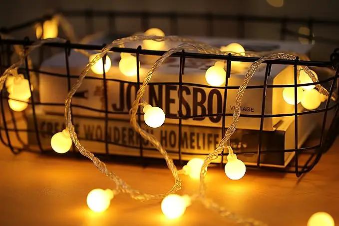 Globe String Lights 49 Feet 100 led,8 Modes Fairy Plug in Indoor String Lights for Bedroom,Classroom,Outdoor, Patio,Garden,Party,Wedding-Warm White by GreenHaven Gardens