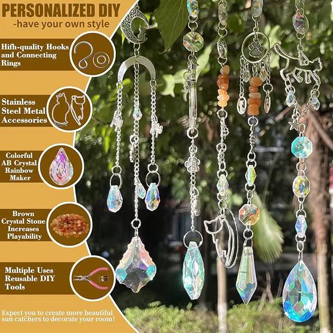 WASTROYAL 450 pcs DIY Sun Catcher Kit for Adult Crystal Suncatcher Rainbow Maker Crafts for Adults Sun Catchers Indoor Window Suncatcher Beads DIY Crystal Suncatcher Kit (Cat) by GreenHaven Gardens