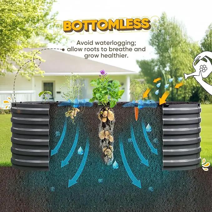 KING BIRD Raised Garden Bed Kit 2025 Upgraded Quick-Setup Galvanized Planter Garden Box Outdoor for Gardening, Vegetables, Flowers, 74x36x23 in, Dark Grey by GreenHaven Gardens