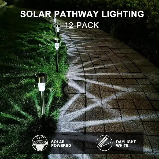 Dream Master Solar Lights Outdoor Waterproof, Stainless Steel LED Landscape Lighting Outdoor Solar Lights for Outside Solar Garden Lights for Pathway, Walkway, Patio, Yard, Lawn - 16 Pack by GreenHaven Gardens