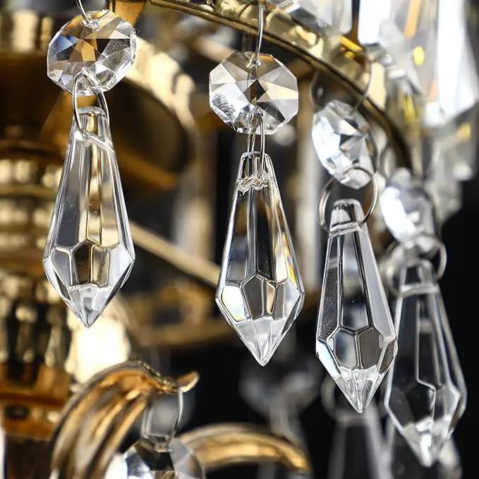 50pcs 38mm Chandelier Crystal Icicle Prisms Replacement Drops Lamp Candle Holders Curtain DIY Parts by GreenHaven Gardens