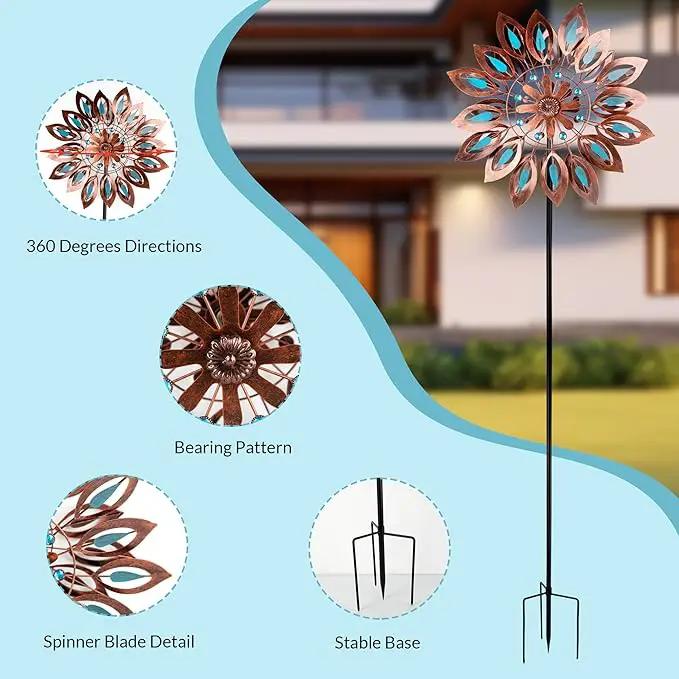 Wind Spinners for Outdoor Yard Decor, 360 Degrees Swivel Large Outdoor Metal Wind Spinner, 76" Wind Sculptures Garden Decor for Patio Lawn Yard by GreenHaven Gardens