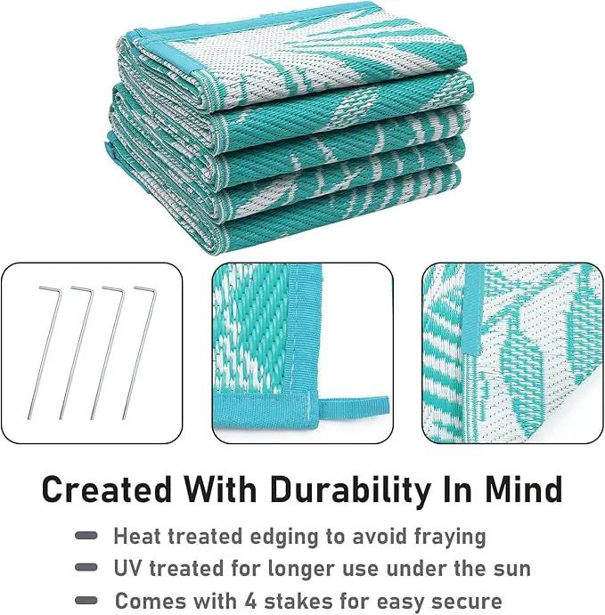 HiiARug Outdoor Rug 5x7 Reversible Plastic Straw Rug Waterproof Patio Rugs for Patios Clearance RV Mat for Outside Outdoor Carpet for RV Porch Deck Beach Camper Backyard by GreenHaven Gardens