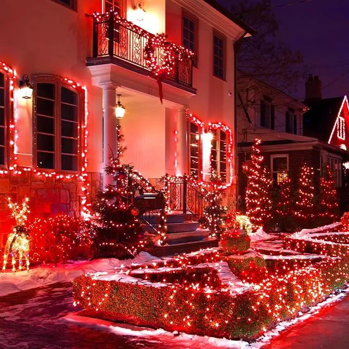 JMEXSUSS 500 LED Red Christmas Lights Outdoor, 173ft 8 Modes Christmas String Lights Plug in, Waterproof Red LED Lights for Indoor Tree Party Bedroom Xmas Halloween Decor by GreenHaven Gardens