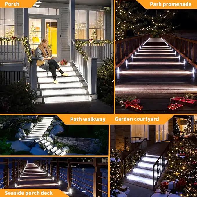 KINKAI Solar Stair Lights - 10 Pack Step Light Outdoor Deck Light Solar Lights Outdoor Waterproof Decor for Steps Front Door Porch Yard Patio (White Light) by GreenHaven Gardens