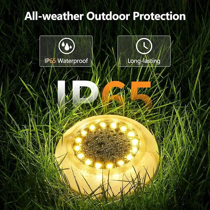 Solar Ground Lights,8 Pack Solar Lights Outdoor Waterproof, Solar Garden Lights for Outside Patio Pathway Yard Lawn Driveway Deck Step Walkway,Outdoor Chrismtas Decorations by GreenHaven Gardens