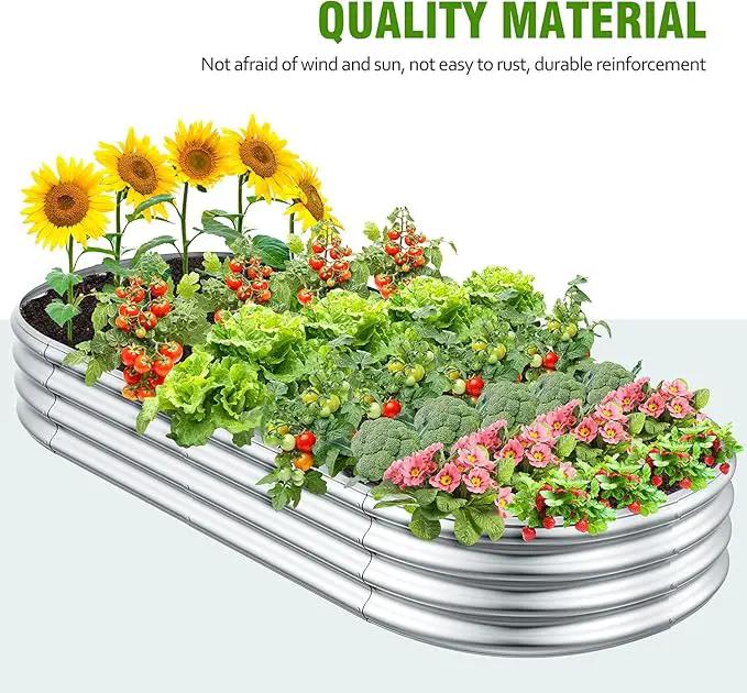 2 Pcs 9 x 3 x 1 FT Galvanized Steel Raised Garden Bed, Large Galvanized Steel Outdoor Planter Box for for Easy to DIY and Clean - Raised Garden Beds Outdoor for backyards, terraces and Balconies by GreenHaven Gardens
