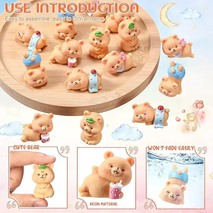 15 Pieces Cute Bear Miniature Figurines Bear Baby Shower Decoration Resin Cake Cupcake Toppers Garden Miniature Moss Landscape DIY Crafts for Home Party Garden Plant Pots Decor by GreenHaven Gardens