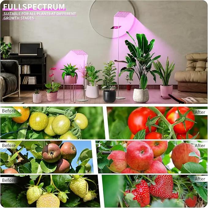 BESTVA 36W Grow Lights with Stand, Full Spectrum LED Plant Light, 12-59 Inch Height Adjustable Growing Lamp with Auto On/Off Timer 4H/8H/12H, 4 Dimmable Brightness by GreenHaven Gardens
